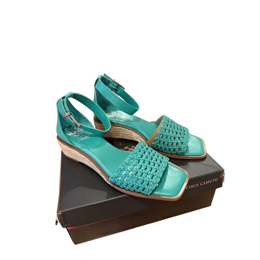 Vince Camuto Women's Espadrille Wedge Sandals Blue Size 9W